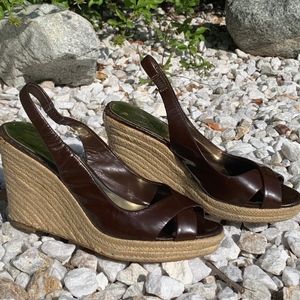 Franco Sarto Brown Patent Leather Espadrille